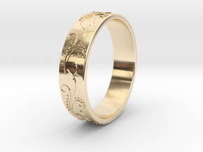 Floral ring in 14k Gold Plated Brass