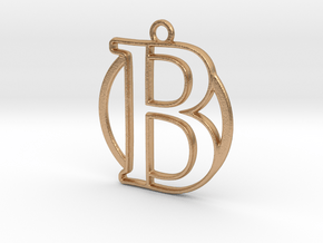 Initial B & circle  in Natural Bronze