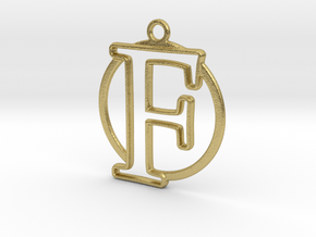 Initial F & circle  in Natural Brass