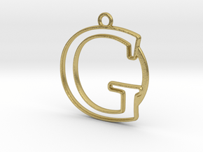 Initial G & circle  in Natural Brass