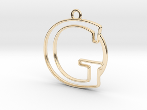 Initial G & circle  in 14K Yellow Gold