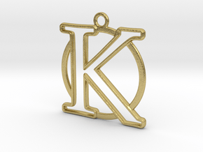 Initial K & circle  in Natural Brass