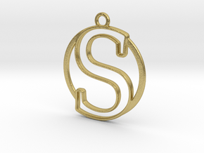 Initial S & circle  in Natural Brass