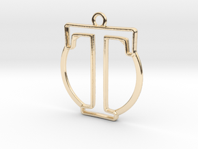 Initial T & circle  in 14K Yellow Gold