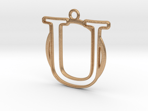 Initial U & circle  in Natural Bronze