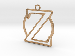 Initial Z & circle  in Natural Bronze