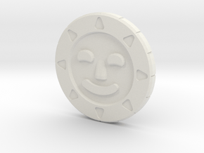 Golden Sun Coin in White Natural Versatile Plastic