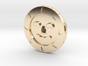 Golden Sun Coin in 14k Gold Plated Brass