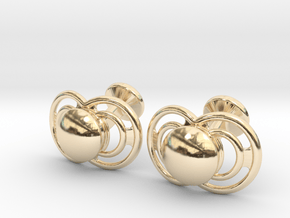 Pacifier Cufflinks in 14k Gold Plated Brass