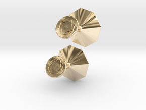 Cufflinks Octagonal Origami in 14k Gold Plated Brass