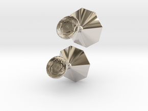 Cufflinks Octagonal Origami in Rhodium Plated Brass