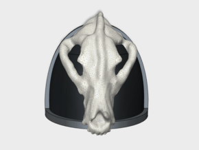 10x 3D Wolf Skull - G:4a Shoulder Pads in Tan Fine Detail Plastic