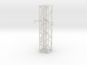 Light Tower Middle With Single Arm Lights 1-87 HO  in White Natural Versatile Plastic