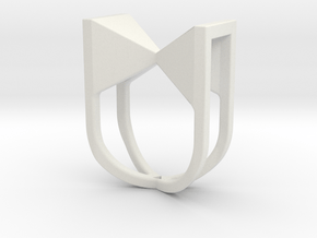 Ring - Vortx in White Premium Versatile Plastic: 4 / 46.5