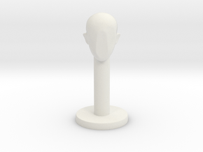 Wig Mannequin in White Natural Versatile Plastic: Small