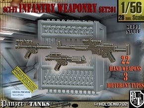 1/56 Sci-Fi Infantry Weaponry Set201 in Tan Fine Detail Plastic