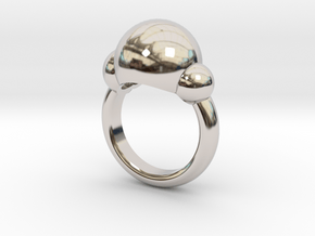 Bubbles Ring US Size 5 ¾ UK Size L in Rhodium Plated Brass