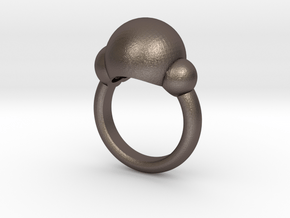 Bubbles Ring US Size 5 ¾ UK Size L in Polished Bronzed Silver Steel