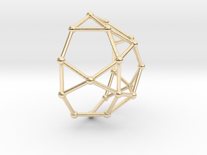 0735 J06 Pentagonal Rotunda V&E (a=1cm) #2 in 14k Gold Plated Brass