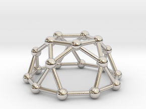 0736 J06 Pentagonal Rotunda V&E (a=1cm) #3 in Rhodium Plated Brass