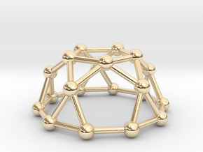 0736 J06 Pentagonal Rotunda V&E (a=1cm) #3 in 14k Gold Plated Brass