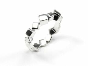 María Geometric Ring in Polished Silver: 6.5 / 52.75
