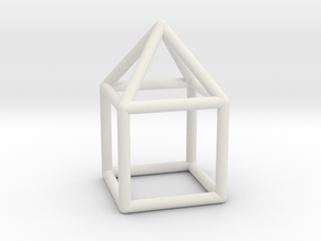 0740 J08 Elongated Square Pyramid E (a=1cm) #1 in White Natural Versatile Plastic