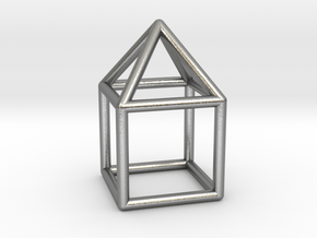 0740 J08 Elongated Square Pyramid E (a=1cm) #1 in Natural Silver