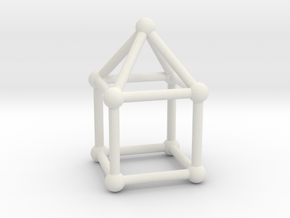 0741 J08 Elongated Square Pyramid V&E (a=1cm) #2 in White Natural Versatile Plastic