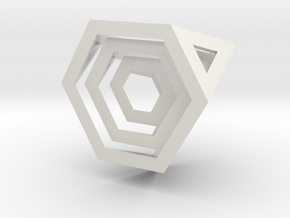 Encompassing Tetrahedron - Pendant in White Natural Versatile Plastic