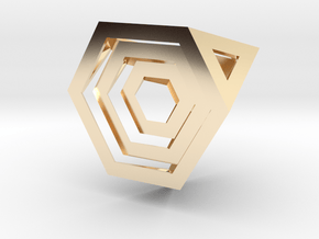 Encompassing Tetrahedron - Pendant in 14K Yellow Gold