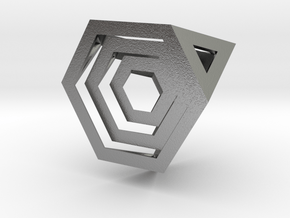 Encompassing Tetrahedron - Pendant in Natural Silver (Interlocking Parts)