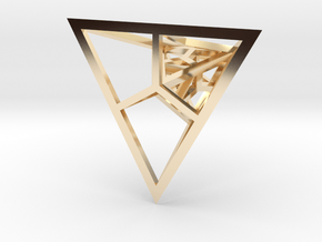 Fractal Pyramid - Pendant in 14K Yellow Gold