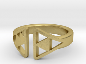 Double Trifocus Ring in Natural Brass