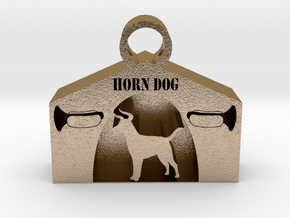 Horndog pendant in Polished Gold Steel