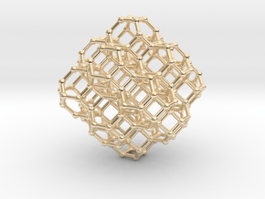 Bitruncated cubic honeycomb - pendant  in 14K Yellow Gold