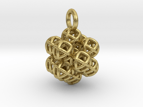 13 Vector Equilibrium Spheres Fractal - small in Natural Brass