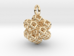 13 Vector Equilibrium Spheres Fractal - small in 14K Yellow Gold