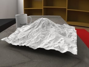 12'' Mt. Rainier, Washington, USA in White Natural Versatile Plastic
