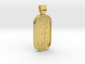 Triathlon [pendant] in Polished Brass