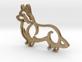 Corgi in Polished Gold Steel