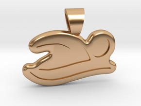 Swimming [pendant] in Polished Bronze