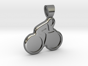 Biking [pendant] in Polished Silver