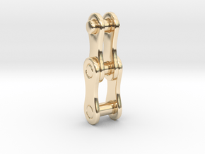 Bike chain [pendant] in 14k Gold Plated Brass
