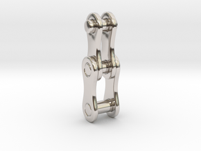 Bike chain [pendant] in Rhodium Plated Brass