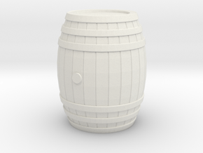 Wooden Barrel 01. 1:24 Scale  in White Natural Versatile Plastic