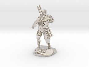 Half-orc pirate with Hammer and Net in Rhodium Plated Brass