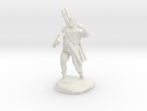 Half-orc pirate with Hammer and Net in White Natural Versatile Plastic