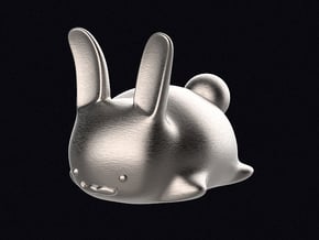 Moustache Bunneh in Polished Bronzed Silver Steel