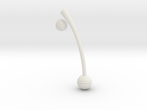 Ball Weighted Earring (without post) in White Natural Versatile Plastic